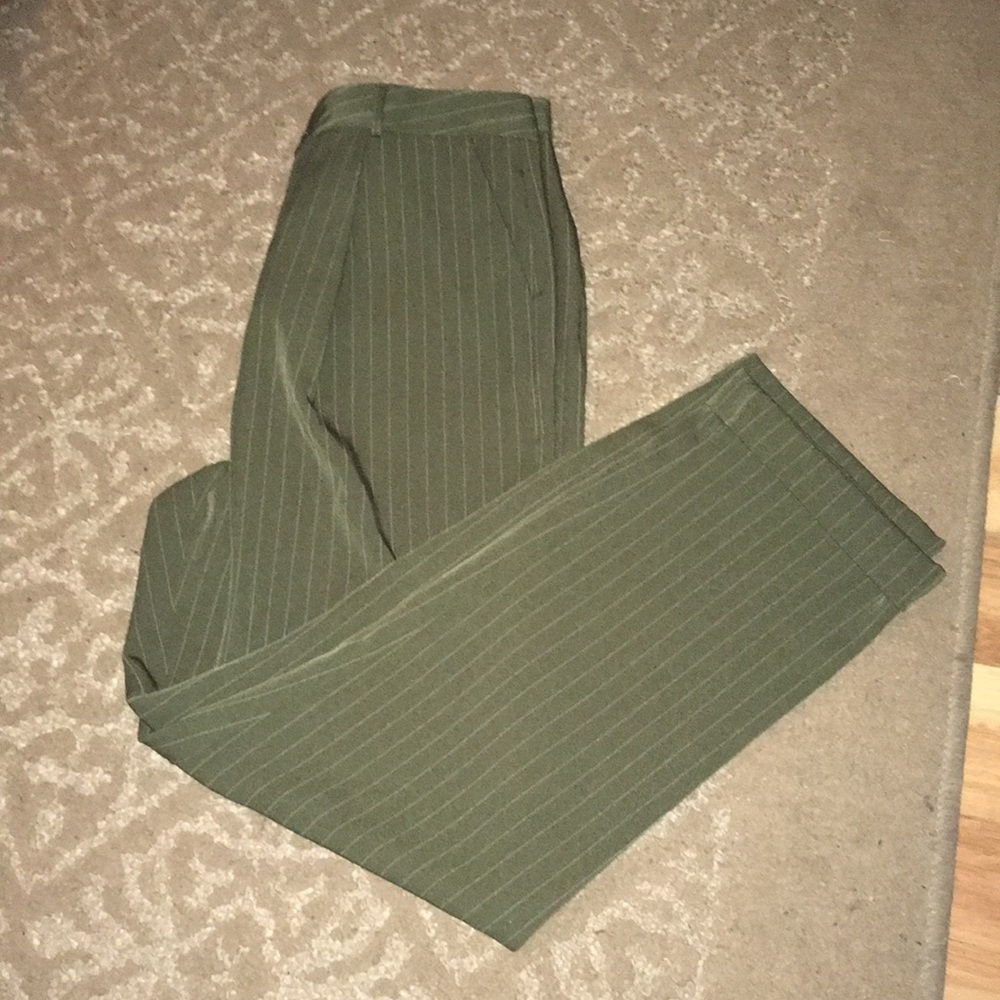 Green pinstripe pants